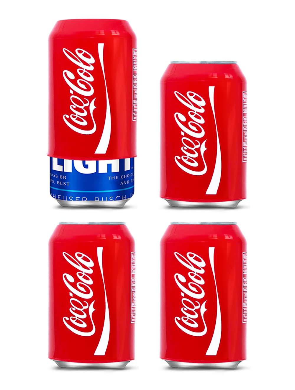Can Covers that Look Like Soda Silicone Sleeves for Cans Can Wraps Fits All 12FL OZ 355ml (Red - 4 Pack)