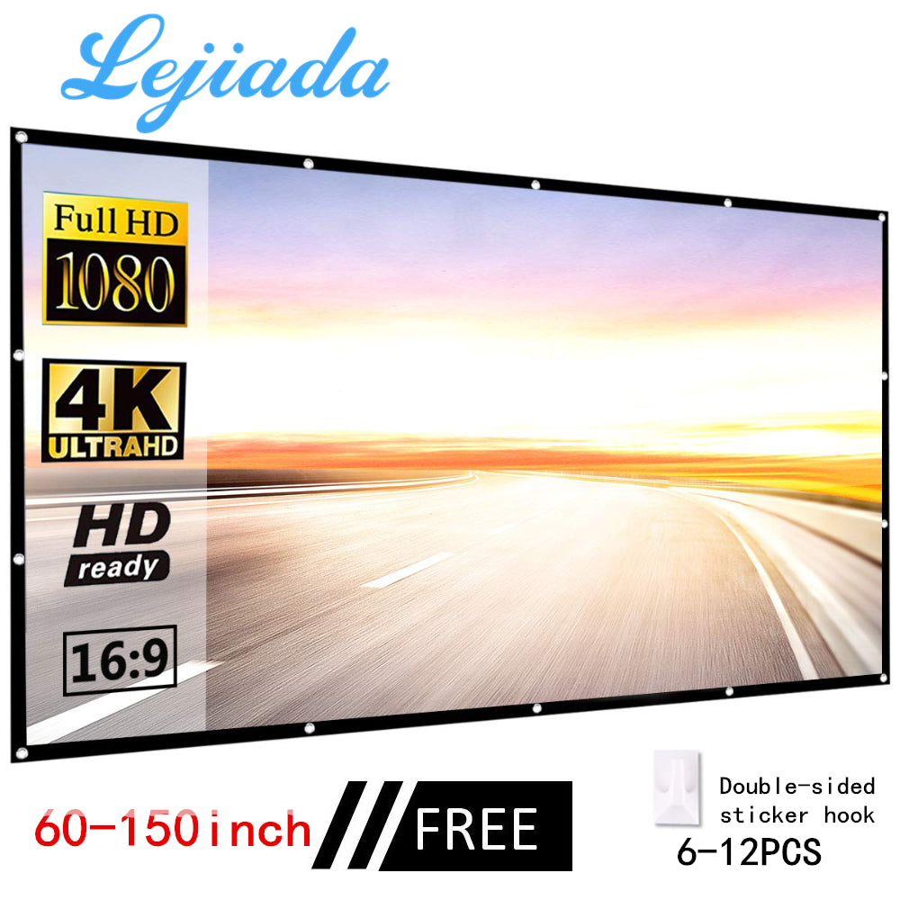 Foldable 60-150 Inch 16:9 Projection Screen for Projector